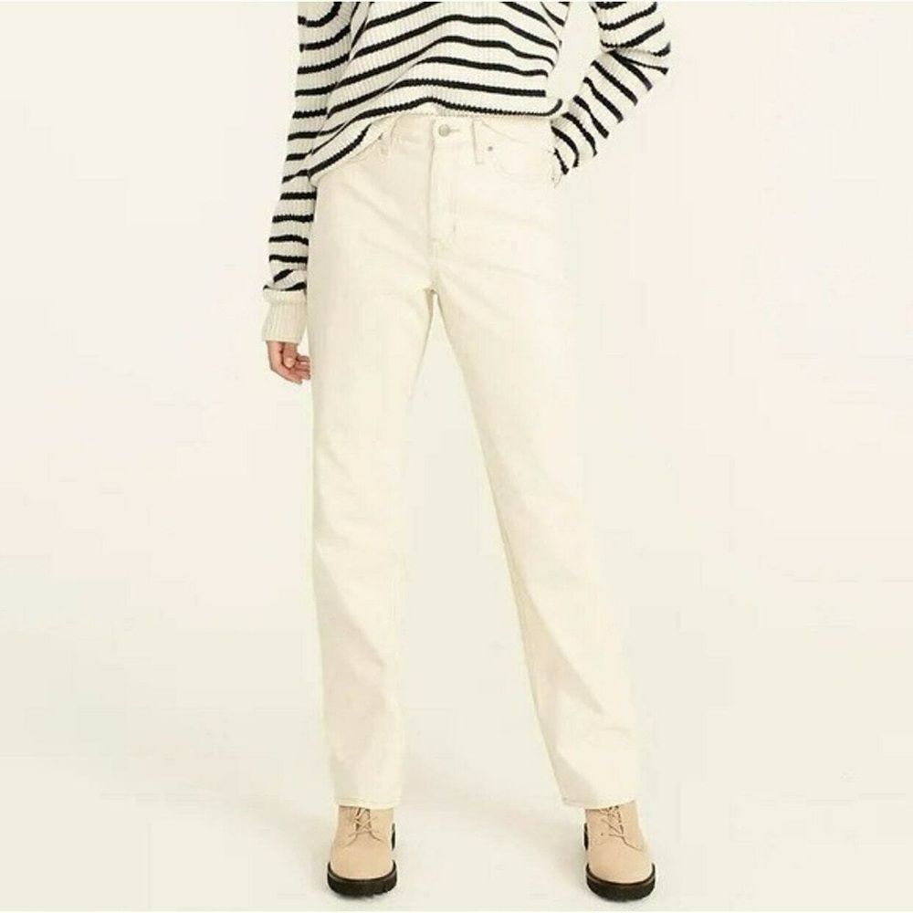 NWT J. Crew Slouchy boyfriend high rise jeans in ecru
